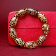 Gelang Jed Agate Dzi Beads Consecrated Nine-Eyed Dzi Beads Bracelet Bracelet Transfer Beads Tibetan 