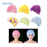 [Shamjina] Flower Swim Cap Swim Caps Durable Swim Caps 3D Floral Swim Hat for Short Vacation Accesso