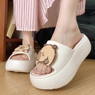 New easy-to-wear women's 6cm platform sandals with yellow capy mouse shape HM095