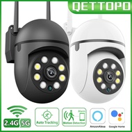 Qettopo 3MP 5G WIFI Surveillance Camera Auto Tracking Color Night Vision Mini Outdoor Waterpter PTZ IP Security Camera Alexa