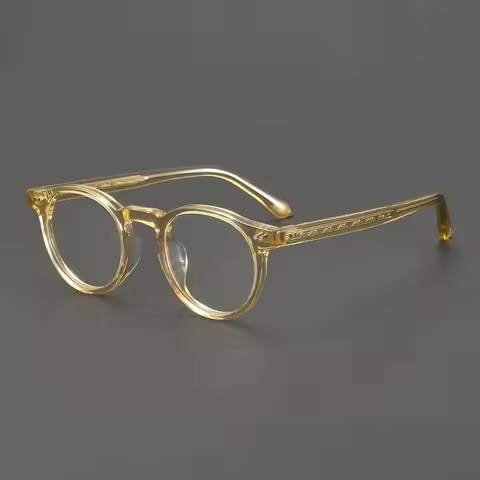 High Quality Thick Optical Men Eyewear Retro Round Tortoiseshell Acetate Glasses Frame Tvr8095 Small