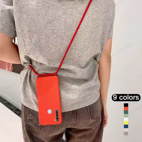 Silicone Strap Necklace Phone Case for Xiaomi Redmi Note 10 Pro Max 9S K40 8A Mi 10 9 SE A2 A3 9T St
