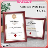 A4/A3 Certificate Frame Home Decor Photo Cert Frame Graduate Frame Document Frame Bingkai Sijil Gamb