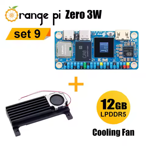 2pcs Kits Orange Pi Zero3W 12G+Cooling Fan LPDDR5 RAM Single Board Computer