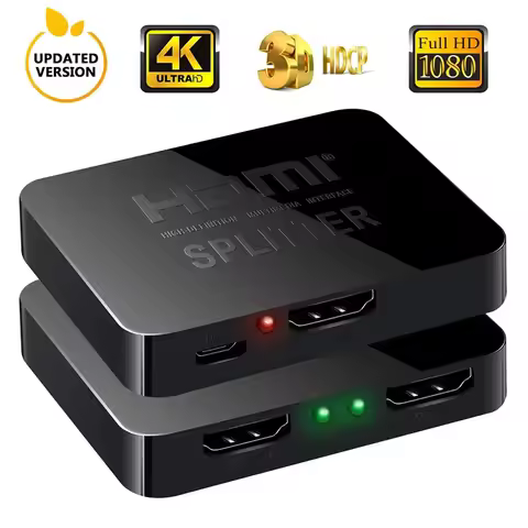 4K HDMI-compatible Splitter 1 Input 2 Output HD Switcher Box Hub Split Amplifier Dual Display for XB