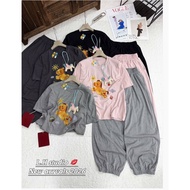 [Real photo Salt] Set of Horse Printed T-shirts and Bear Pants with Hot Girl Horse Accessories, High
