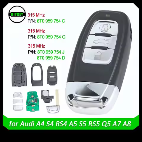 DIYKEY Smart Remote Auto Car Key For Audi A4 S4 RS4 A5 S5 RS5 Q5 A7 A8 8T0 959 754 C 8K0 959 754 G 8