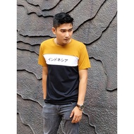 Dcash Tshirt Katakana Golden Yellow Mix White