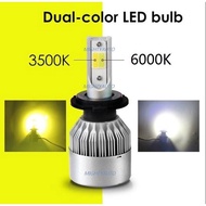 [ FREE SHIP ] Lampu LED Super terang / FogLight C6 Bulb Dua Warna H3 H4 H7 H11 HB4 Socket Lampu Kere
