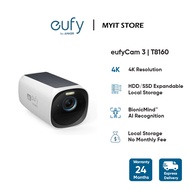 eufy Security eufyCam 3 Add-On Camera, 4K Wireless Security Camera with Integrated Solar Panel, Face