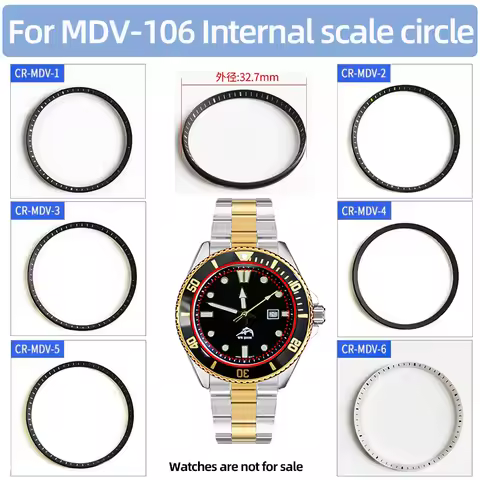 MDV106 Plastic Chapter Ring For Casio 2784 MDV-106 MDV106G 32.7mm Watch Case Watch Modification Part