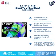 LG 65" 4K UHD Smart TV with AI ThinQ  OLED65C3PSA | Self-Lit OLED evo | α9 AI Processor 4K Gen6 | Brightness Booster Powering a Brighter | Hands-Free Voice Recognition | Smart TV with 2 Year Warranty