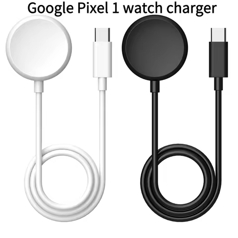 Charger for Google Pixel 1 USB-C Smartwatch Charger Replacement Charger Charging Cable Black and Whi