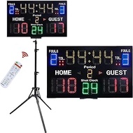 Multisport Race Clock Scoreboard, Small Digital Scoreboards, 5 Score Keeper with Scores 0-99 and Periods 0-9, 5 Level Brightness, Wall Mount and Table Top