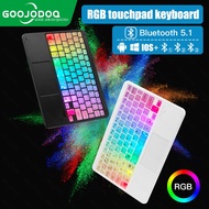 GOOJODOQ 10 inch Backlit Keyboard Bluetooth Backlight Wireless Keyboard and Mouse For iPad Android W