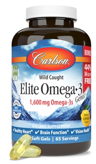 Elite Omega-3 Gems, 1600 mg Omega-3 Fatty Acids Including EPA and DHA, Norwegian, Wild-Caught Fish O