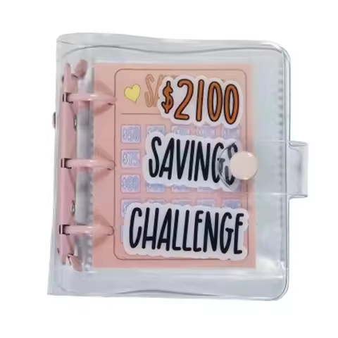 Mini Money Saving Binder PVC $150/300/500/1000 Mini Budget Binder Colorful Tear Resistant Envelope S