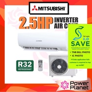 [SAVE4.0] Mitsubishi 2.5hp DC Inverter R32 SRK24YXS2 / SRC24YXS2 Air Con (5 Stars)