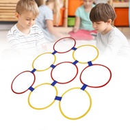 piaoliangmm Sensory Training Hoops  Hopscotch Hoop 10 Pieces Plastic Material with Buckles for Every