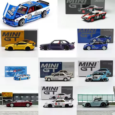 MINIGT 1:64 E30 M3 Skyline S13 R34 Abarth 595 NSX NA1 Alloy Car Model