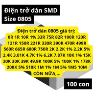 0805 paste resistor (100 pieces) value 0 1 3.3 4.7 10 33 100 120 330 470 680 4 10K 30K 100K 1M 10M O