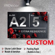 INDecor House - House Number Plate Wall Decoration - House Number Block Decoration - Minimalist Hous