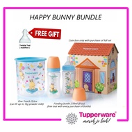 [ Puting/Teat] Tupperware Baby Gift Set Happy Bunny Bekas Susu Kedap Udara Botol Susu Baby Bottle with Teat