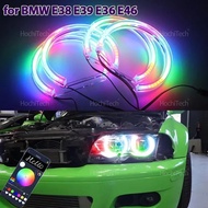 For BMW 3 5 7 Series E46 M3 E38 E39 E36 LED Angel Eyes Kit Ring flashing RGB APP control Headlight L