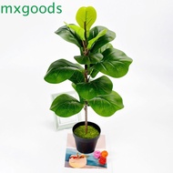 MXGOODS Fake Ficus Tree, Real Touch Vibrant Artificial Fiddle Leaves Fig Tree, Green Plant Plastic L