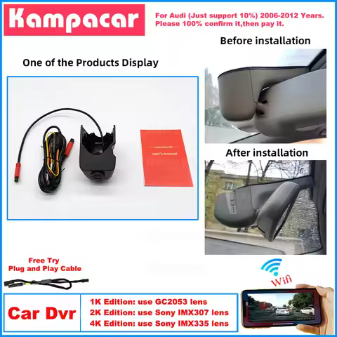 AD01 Plug and Play 1K 2K 4K Dash Cam Car Dvr Camera for Audi A4 A5 S5 B8 S6 A6 C6 4F Allroad A3 8p 8