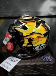 helm model Arai ram4 motif pedrosa samurai spirit gold SNI DD ring new