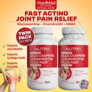[TWIN PACK] Nutra Botanics Triple Strength Glucosamine Joint Supplement + Chondroitin MSM - Knee Sup
