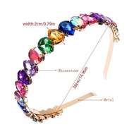 Sparkling Rhinestone Headband - Vintage Hair Accessories untuk Wanita-Kristal Airband Hair Hoop Vers