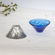 能作 NOUSAKU 富士山純錫+玻璃清酒杯對杯組