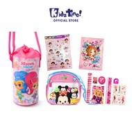 Kidztime x Disney Tsum Tsum Sling Bag Shimmer &amp; Shine Water Bottle Holder, Dora Sticker, Barbie Valued Pack, A5 Notebook