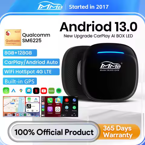 MMB MAX 5.0 CarPlay AI Box Android 13.0 OS QCM6225 8-Core Android Auto Wireless CarPlay Adapter Magi