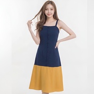 Weekend X Ob Design Women Long Sleeveless Colorblock Strap Midi Party Cocktail Dress