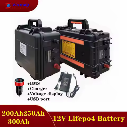 12V 200Ah 250Ah 300Ah LiFepo4 lithium battery +20A charger