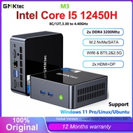 GMKtec M3 Mini PC Intel i5 12450H Windows11 Pro 16GB DDR4 500GB SSD HDMI 4K WiFi6 BT5.2 2.5G Desktop