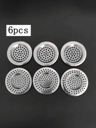 6入組圓形不銹鋼水槽排水口蓋,過濾頭髮的排水塞,廚房洗滌槽過濾網