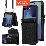 Luxury for Samsung Galaxy Z Flip 7 Case Beautiful Design Wallet Bag Rose Gold Z Flip7 Flip Z7 Premiu