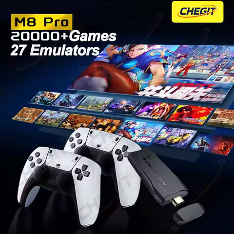 M8 pro Upgraded 27 Simulators 4K TV Game Stick Video Game Console 64G Wireless Controller Gamepad Re