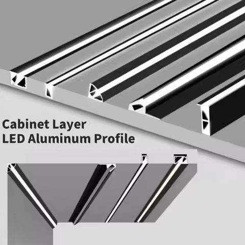 Recessed Backlight LED Aluminum Profile Cabinet Layer Channel Silicone Diffuser Wardrobe Bookshelf C