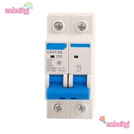 ANHUITYJ Circuit Breaker, 2P 400V AC DZ47-63 2P Circuit Breaker, Durable 25A/40A/50A/63A Miniature C