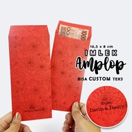 Angpao Imlek Custom Tulisan Red MINIMALIS Amplop Envelope Panjang DWS