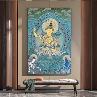 Green Tara Thangka Paintings Tibetan Mother Child Safe Healthy Entrance Decorative Painting White Ta