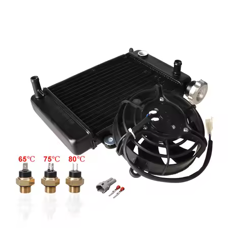 Motorcycle Radiator Cooling Cooler 5" Electric Fan M16 Temp Sensor For China 150cc 200cc 250cc 4x4 A