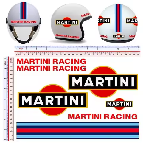For 1Set Martini Racing Stickers Pvc Helmet Contoured Around The Image Sticker Helmet Martini Racing