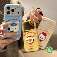 Cute Plush Embroidered Phone Case For Realme Q5i Q3 Pro Q3i Q3S Q2 X7 Max X2 XT V23i V13 5G 4G Cover