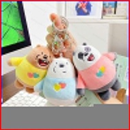 ST3 We Bare Bears Keychain Cartoon Cute Plush Toys Keyring Bag Pendant Dolls Anime Key Chain GIfts T